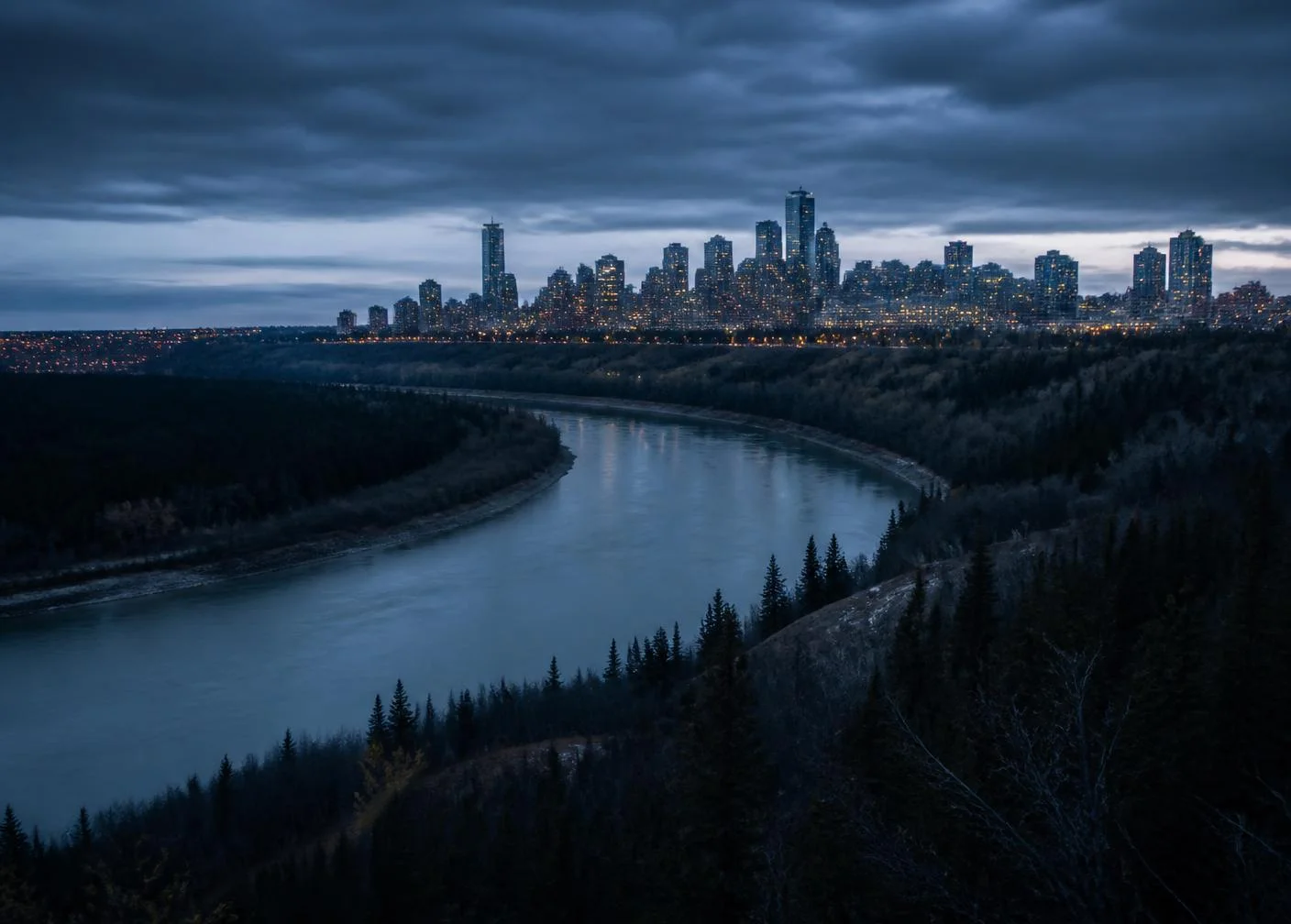 Edmonton river valley and skyline